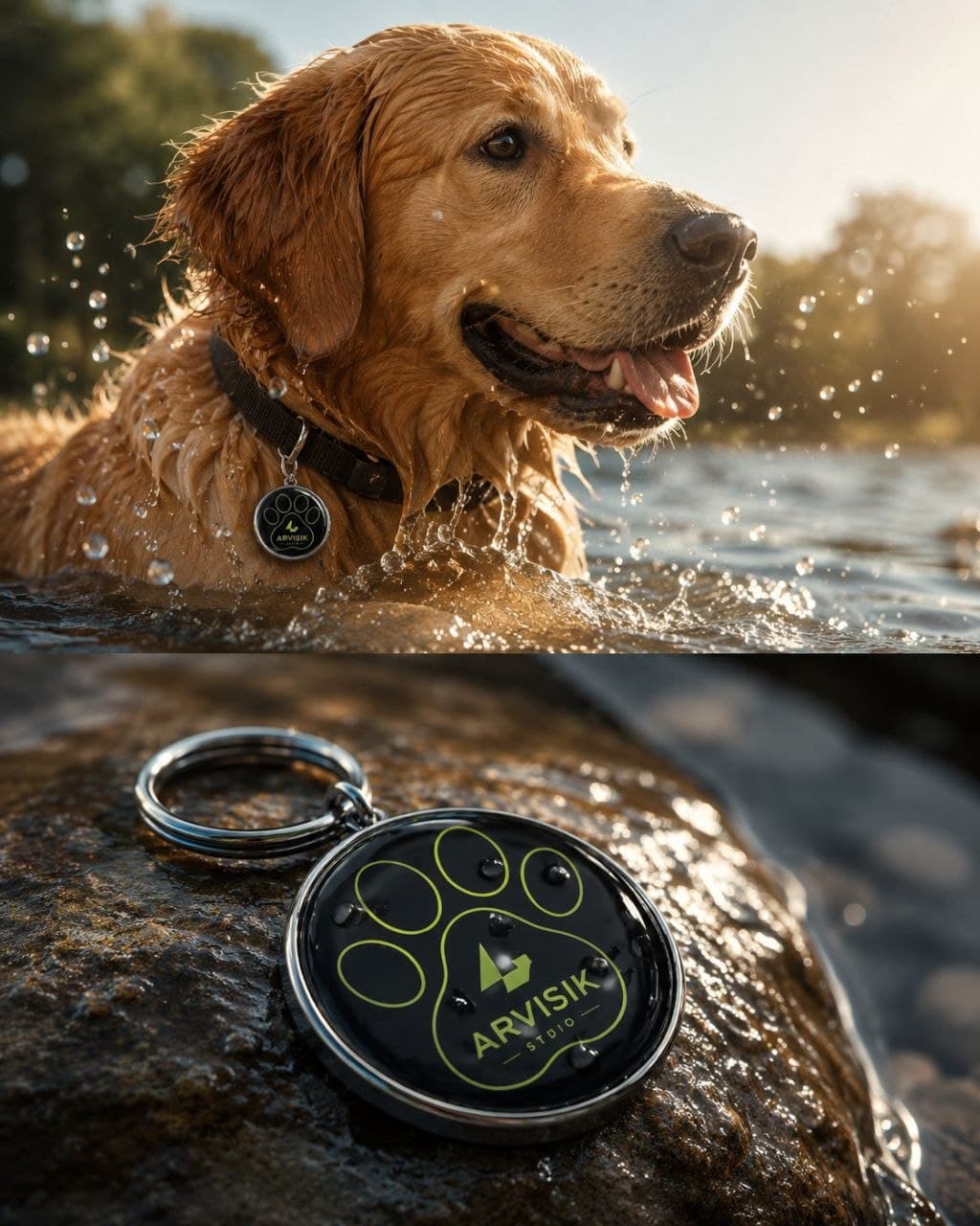 Luna, Golden retriever, identificada con Arvisik